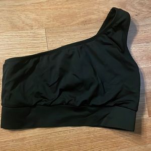 Pink on shoulder sports bra size large no padding but thick